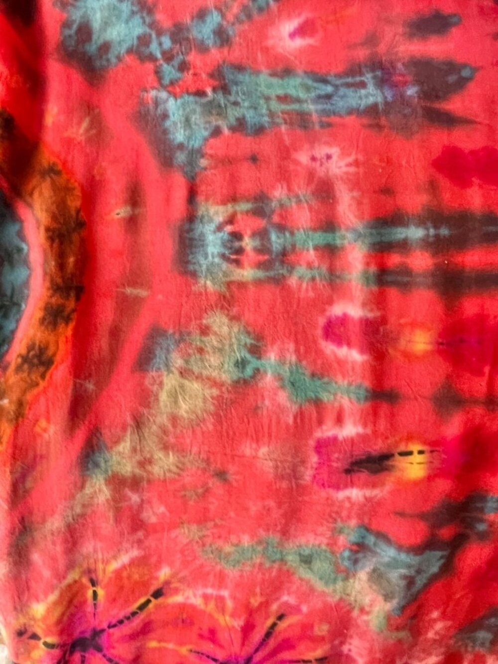 Asian Style Dress Maxi Tie-Dye Sleeveless Mandarin Collar Waist Ties Multicolor - Picture 10 of 11
